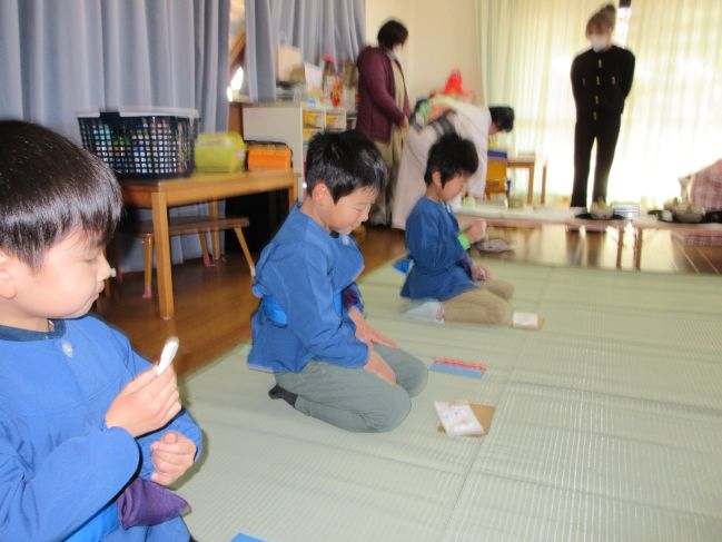 きりん組　最後のお茶でした